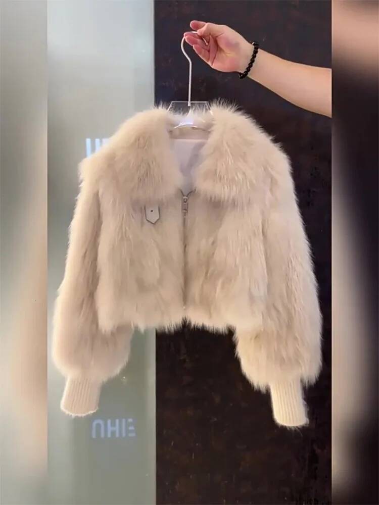 Faux Fur In Bright Pink Coats Womens Blended Oversized Dinner Daughter Punk Trendy Leopard Elasticity Pockets Hollow Tender High