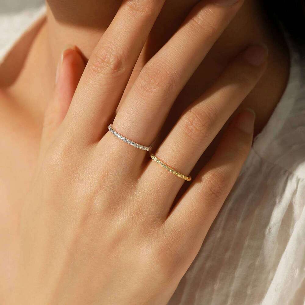 MODIAN 999 Pure Silver Trendy Sparkling Stackable Eternity Band Rings For Women Daily Vacation Chill Fine Jewelry Accessories H260312