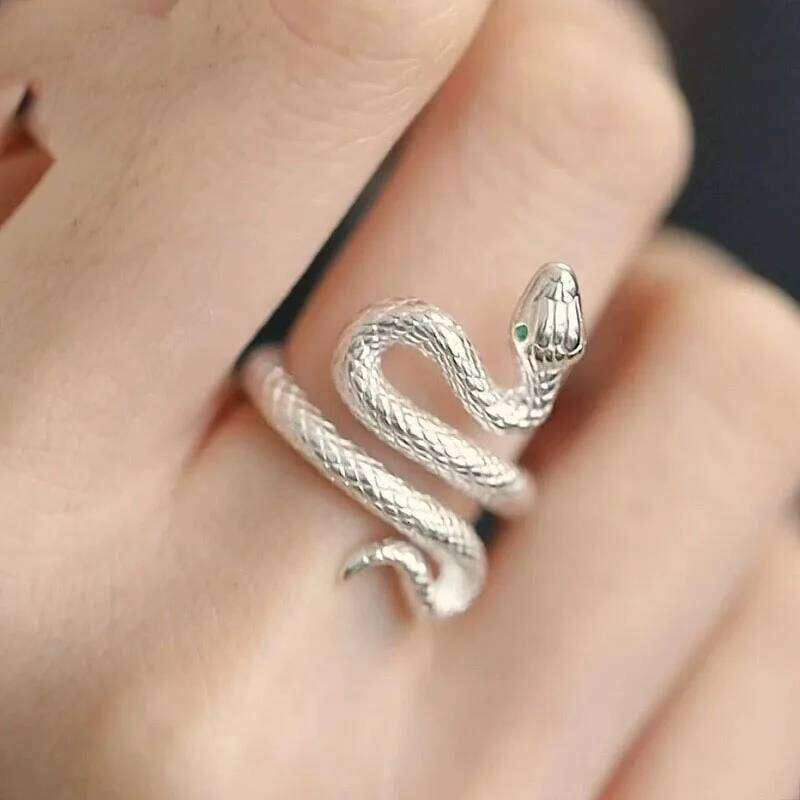 BFCLUB 925 Sterling Silver Simple Rings Women Men Finger Adjustable Open Retro Snake Ring For Party Birthday Gift H260312