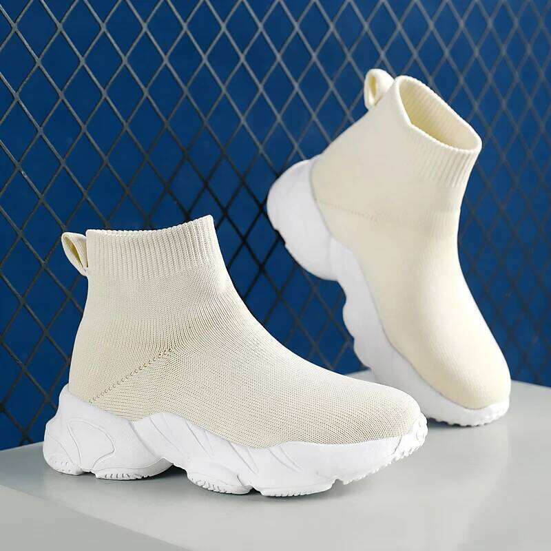 Kid Sneakers Fashion Knit Luxury Designer High Top Children Comfortable Casual Running Sports Tennis Shoes Boy Girls H260312