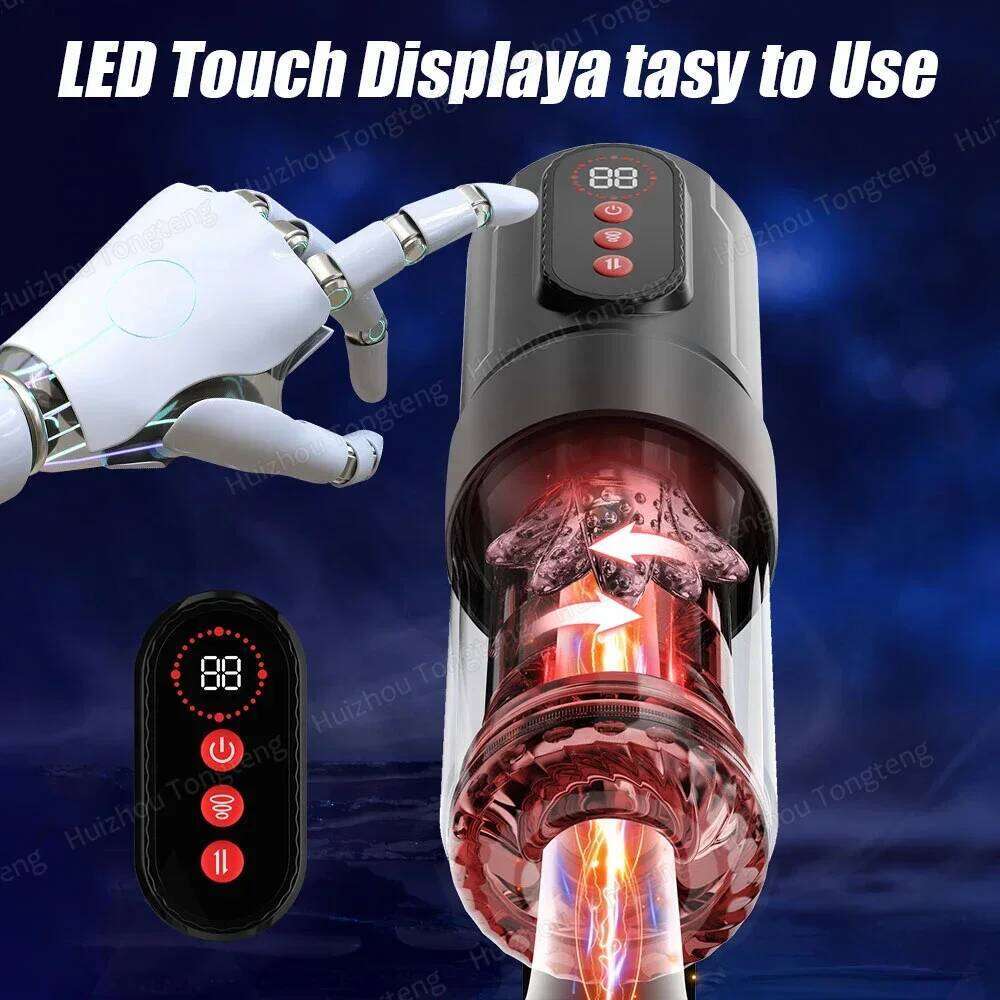 Automatic Telescopic Thrusting Rotating Male Masturbator Cup Licking Vibrating Masturbation Blowjob Pussy Adult Sex Toys for Men Z260312