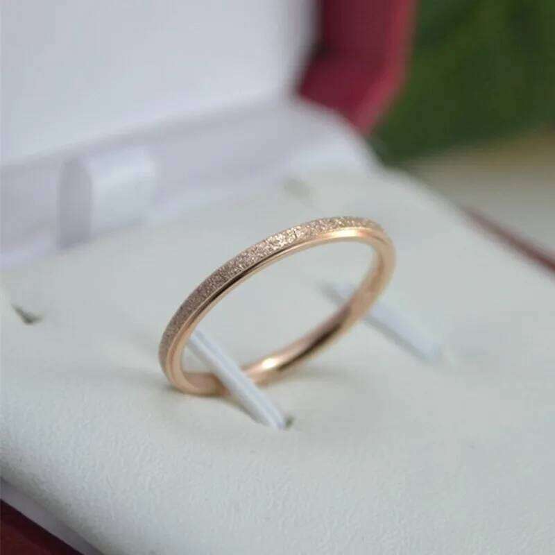 Stainless Steel Matte 2mm Thin Stackable Ring Wedding Band for Women Girl Size 3-10 H260312