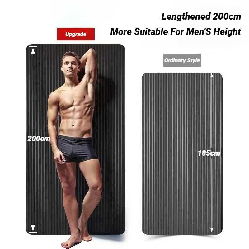Two-Piece Set High Quality Extra Sport Thick Nbr Non-Slip Yoga Mats For Fitness Pilates Gym Home Tasteless Spor Universal Men M260312