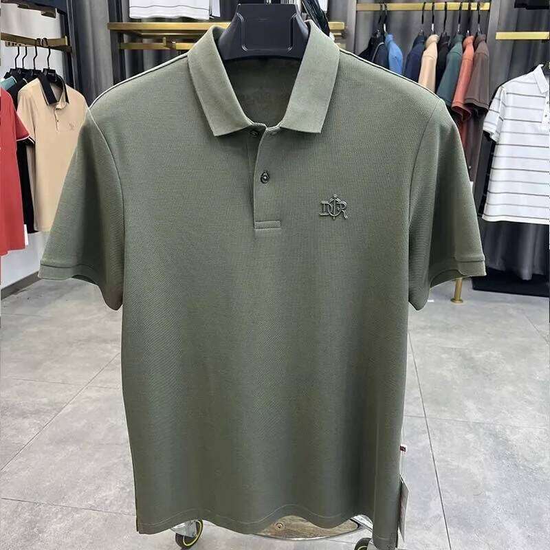 100% pure cotton fashionable short sleeve summer new high-quality men's business casual polo shirt brand T-shirt 26H0312