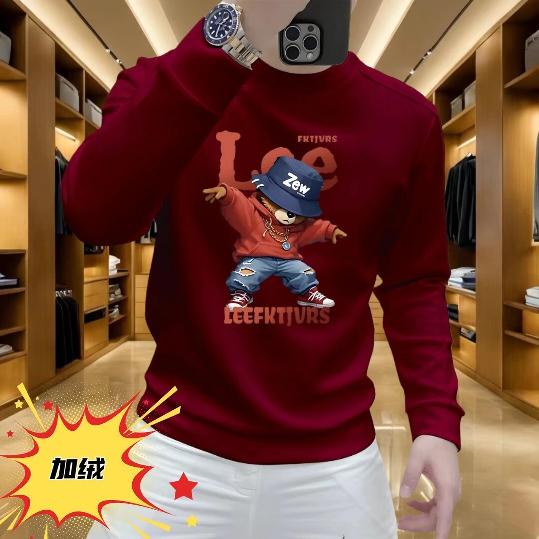 New Utumn Nd Winter Fshion Trendy Printed Swetshirt For Men Stylish Pullover With Round Designer Hoodie Neck Nd Long Sleeves Csul Nd Verstile Top