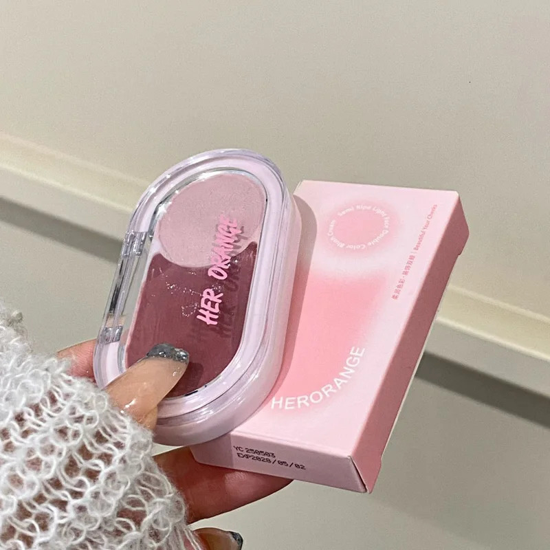 Dual-Color Blush Cream Moisturizing Matte Finishwith Expanding and Contracting Shades Long-lasting Natural Blush Cream 260305