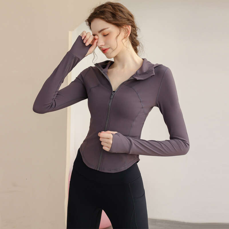 New yoga wear women, long-sleeved top Designer outdoor sports, fitness, cycling, zip-up hoodie for autumn and winter