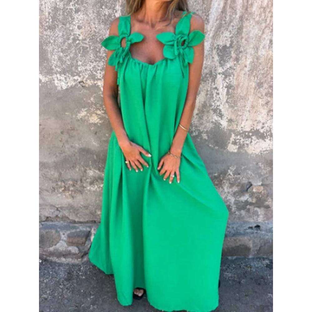 V-neck Solid Color Short Sleeved Lace Up Women's Dress High Street Fashion Elegant Commuting Style Summer Dresses C260312