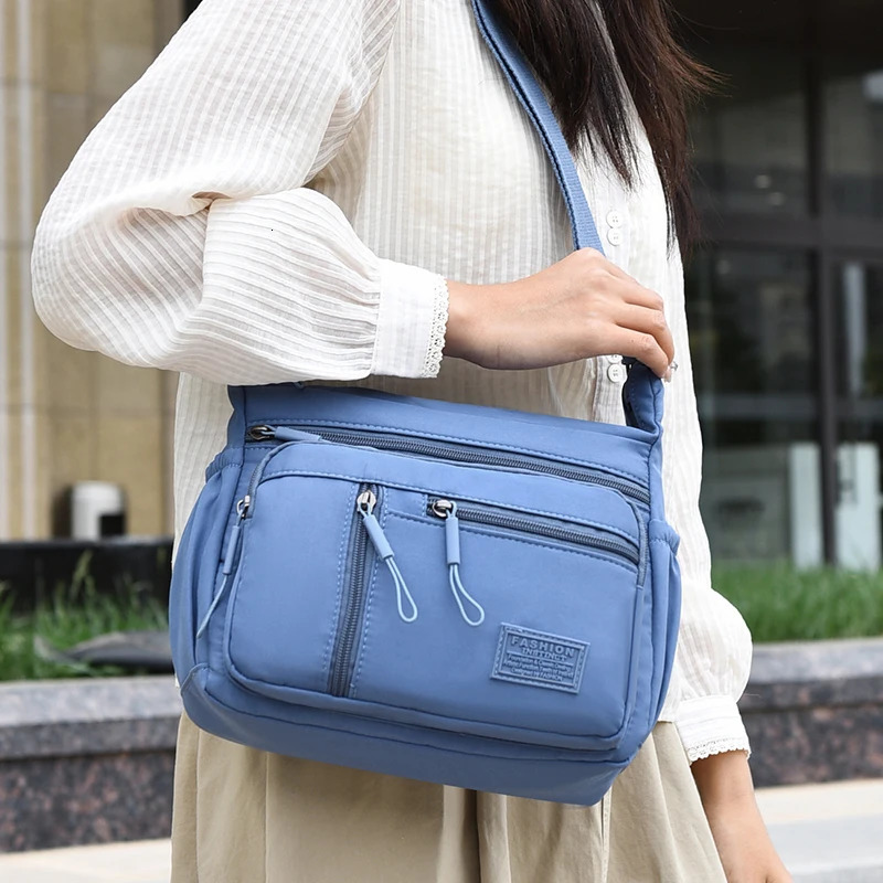Fashion Womens Crossbody Bag MultiPockets HighQuality Waterproof Nylon Large Capacity Shoulder Messenger Handbag 260227