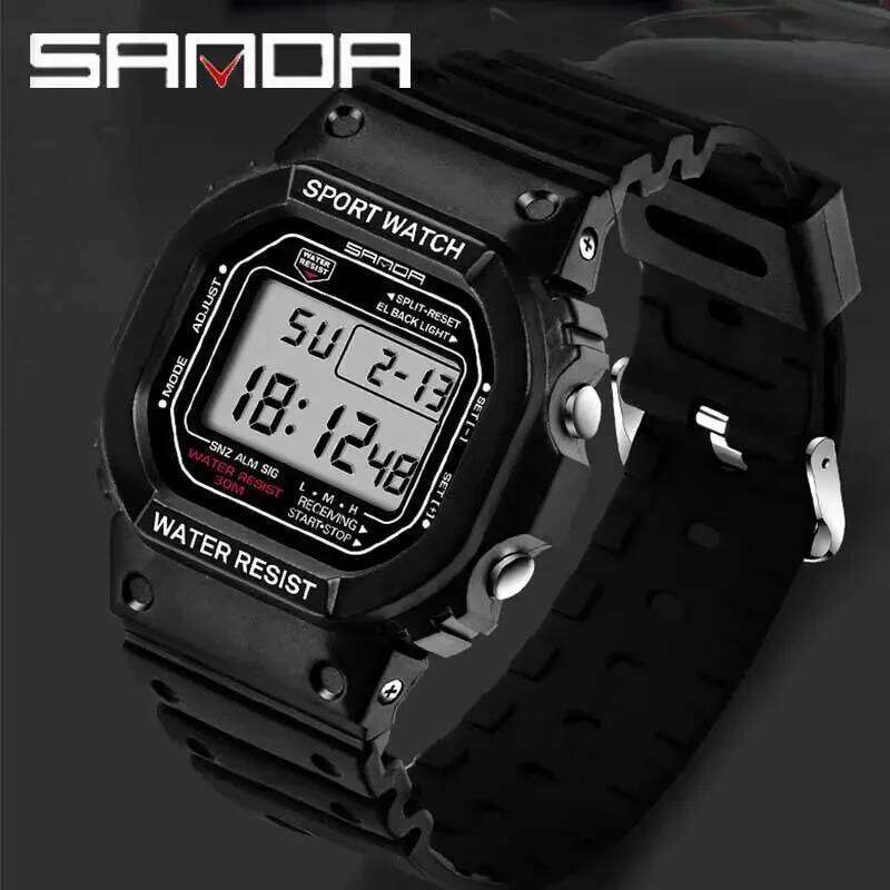 SANDA 329 Digital Watch for Men Women Shockproof Waterproof Sports Wristwatches Boy Girl Stopwatch Military Electronic Clock