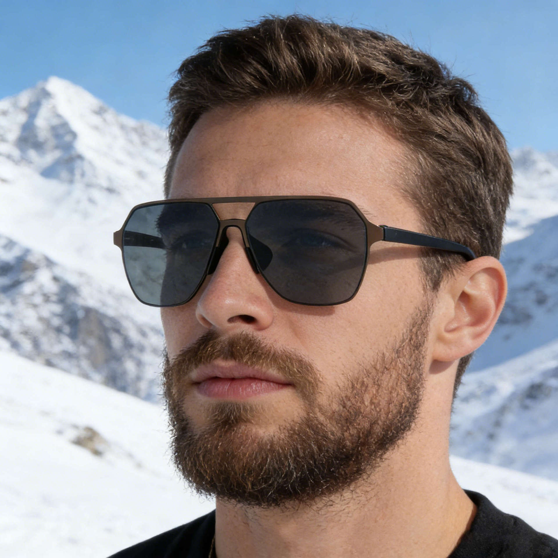 2026 New Fashion Square Frame Nylon Polarized Sunglasses Men, Double Beam Outdoor Driving Sun Protection Glasses for Men