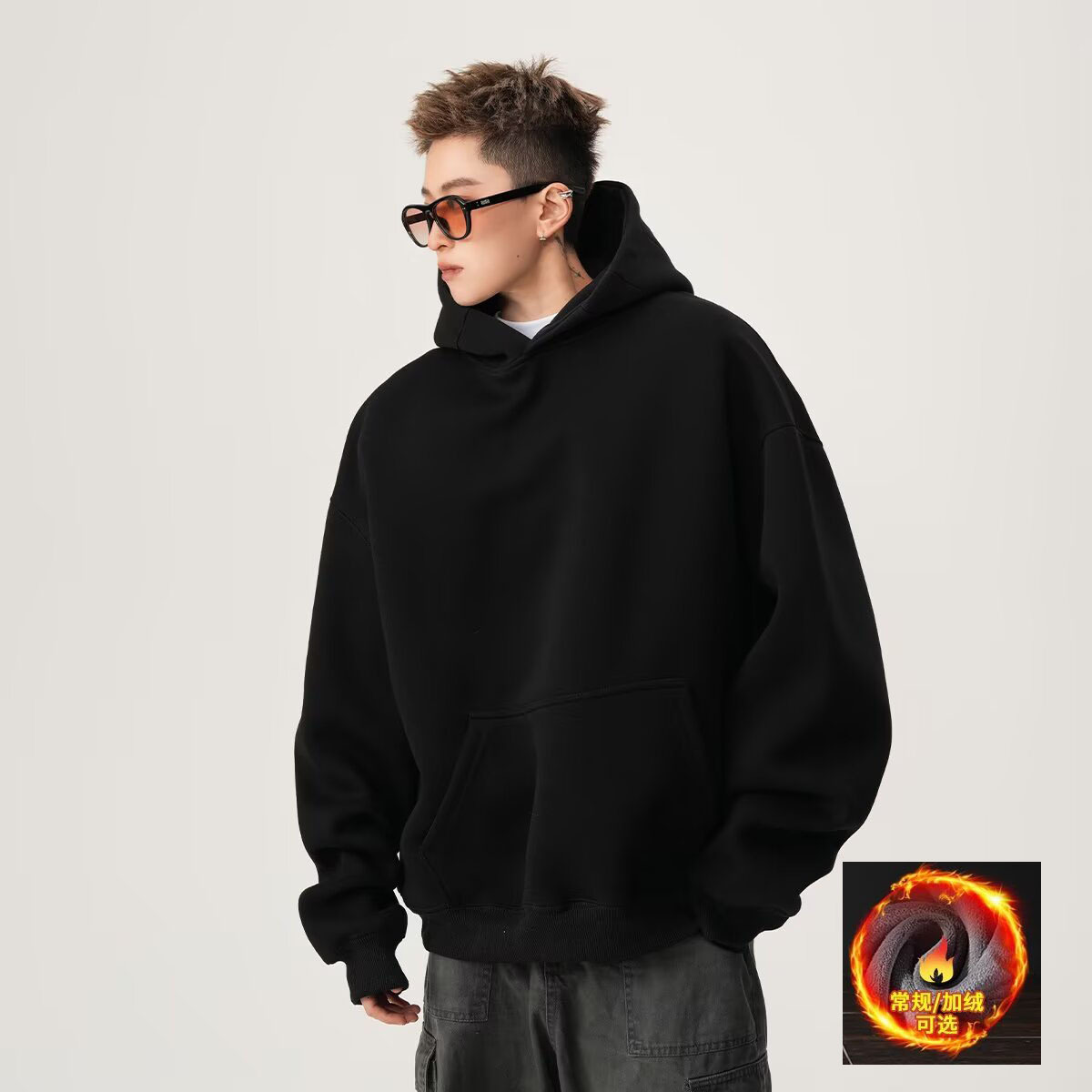 Designer Hoodie Loose Fit Plain Hoodie For Men Casual Versatile Style Trendy Solid Color Couple's Long Sleeve Sweatshirt Jacket