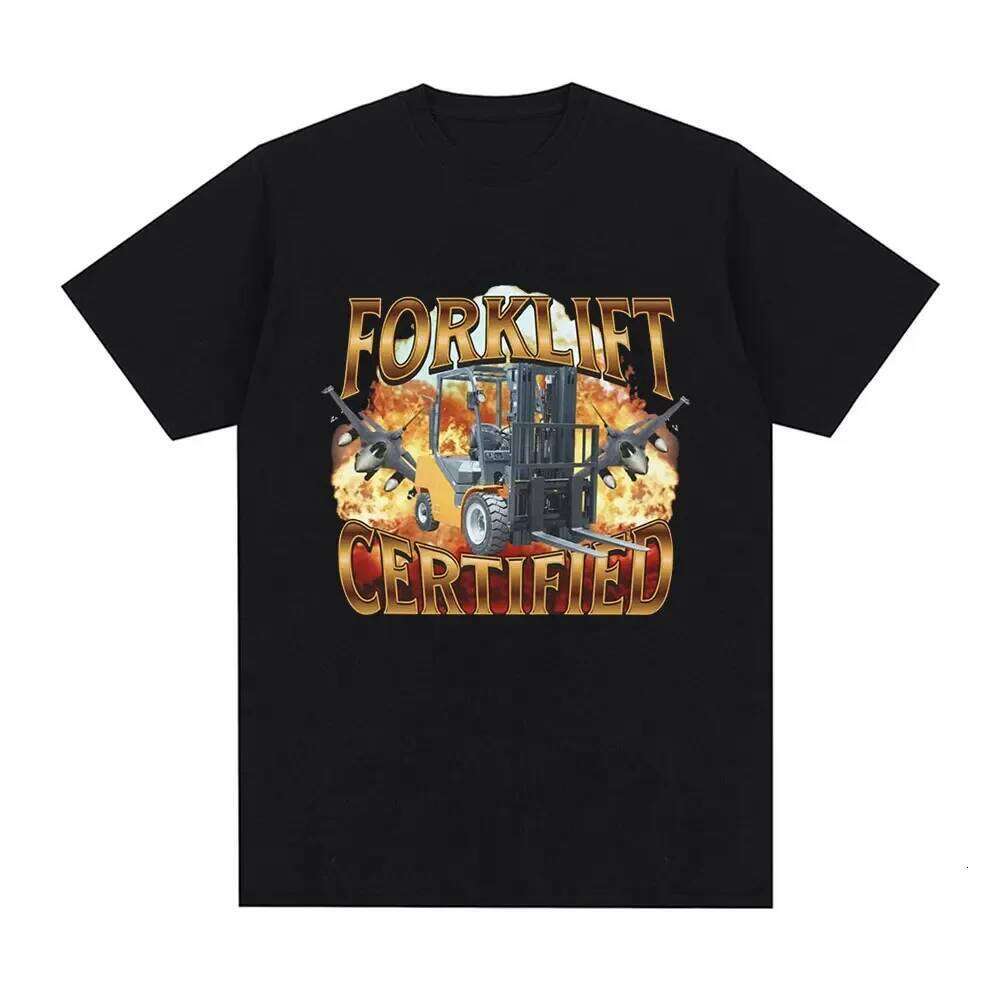 Forklift Certified Operator Funny Meme Graphic T-Shirt Fashion Vintage Short Sleeve T-shirts Casual T Shirt Women Clothes Z260312