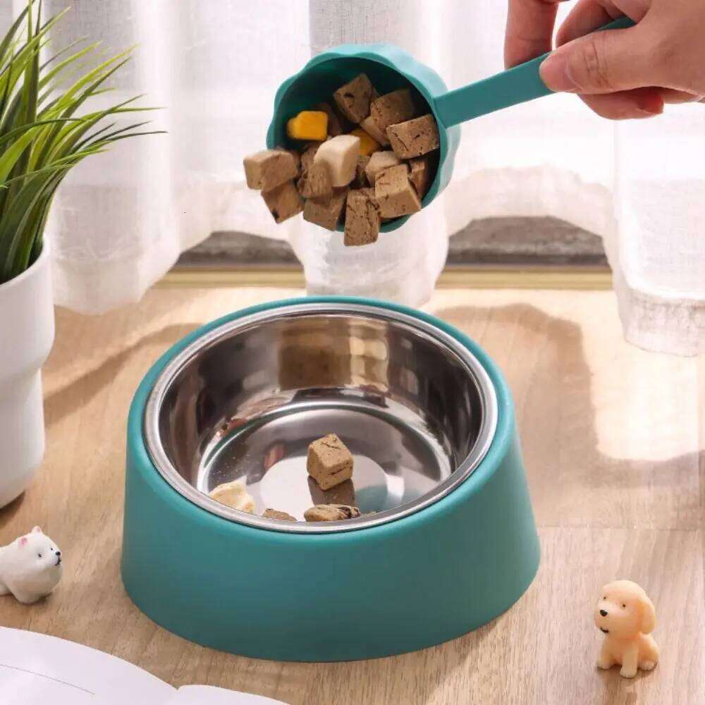 New Stainless Steel Dog Feeder Rollover Anti Overturning Neck Protection Sturdy Large Capacity Cat Bowl 26Y0312
