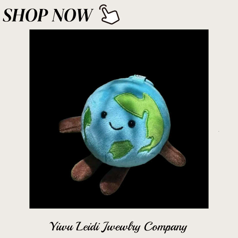 Celebrity-style small earth plush toy pendant, creative backpack decoration, keychain, birthday gift wholesale