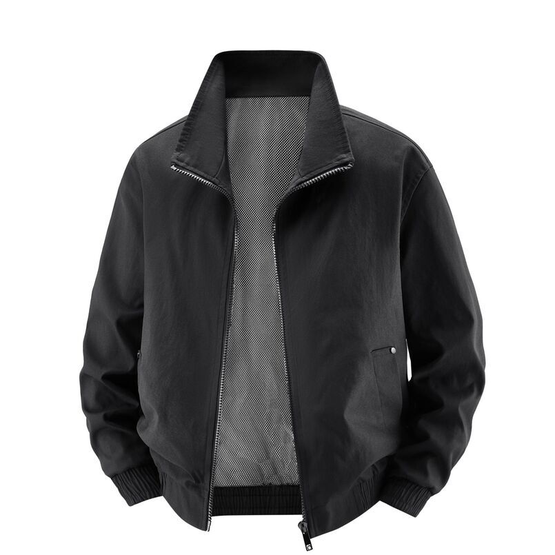 Spring and New Flight Jacket for Men, Autumn Youth Men's Multi-Pocket Retro Baseball Collar Coat