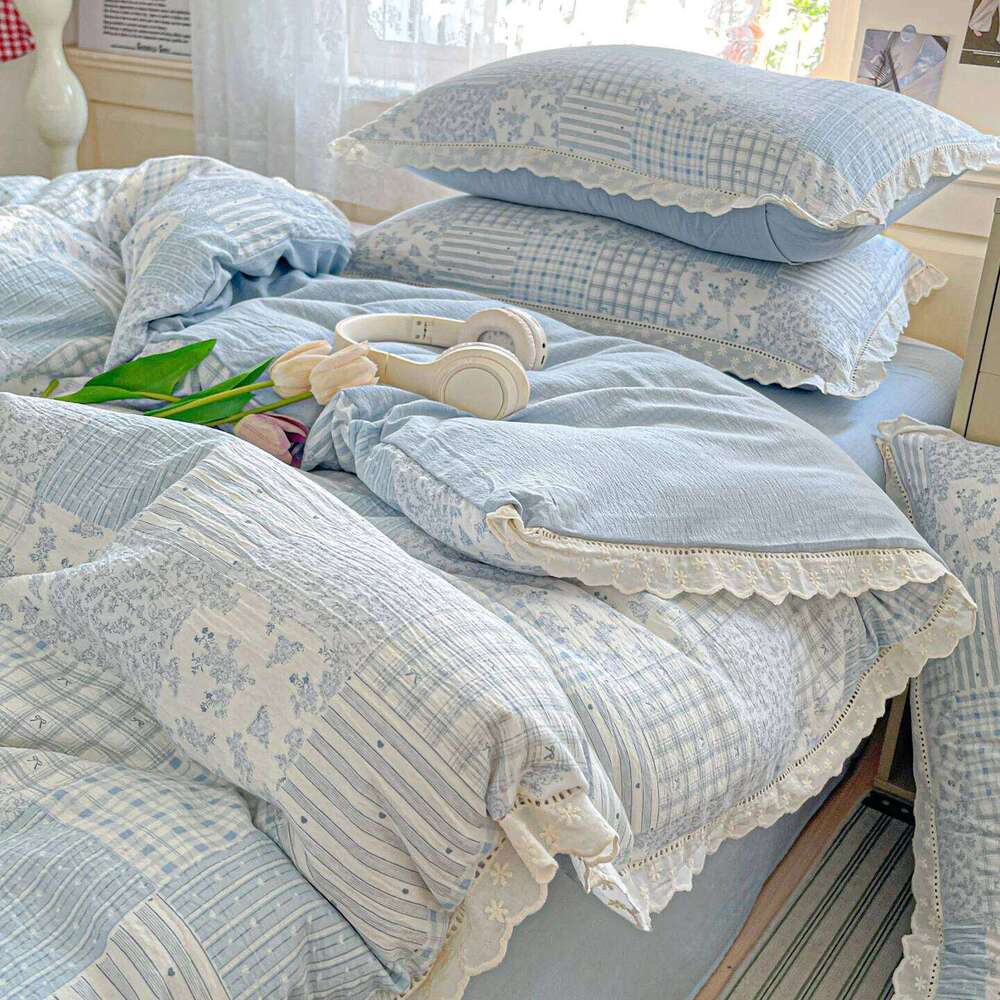 Ins Princess Bedding Floral Duvet Cover Flat Sheets Single Twin Double Size Bed Linen Set Back To School Season H260312