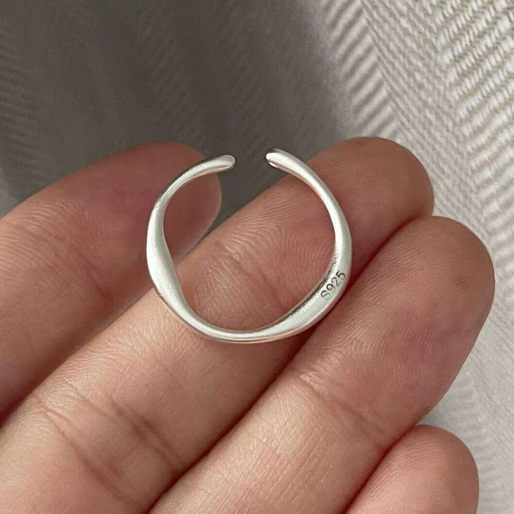 925 Sterling Silver Rings Women Geometric Fine Jewelry Finger Adjustable Simple GOld Narrow Ring For Party Birthday Gift H260312