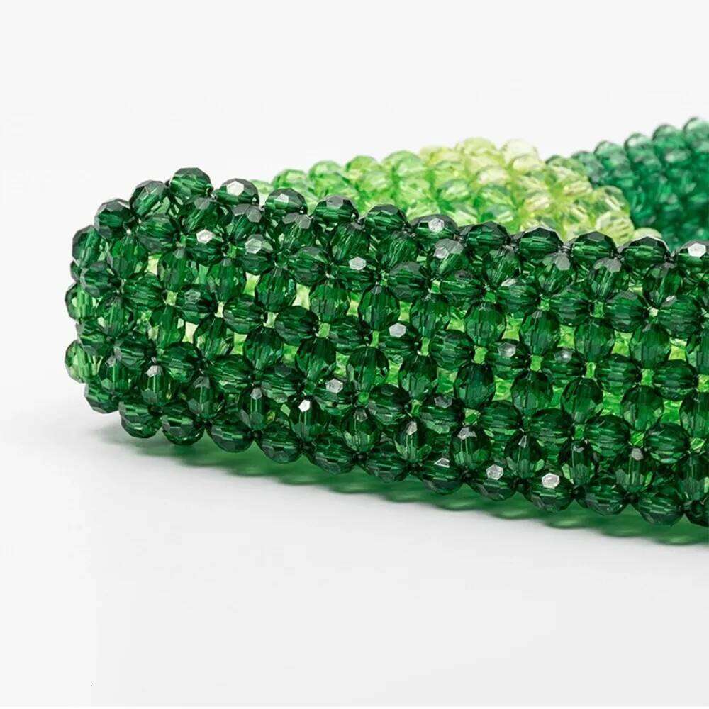 Women Woven Handbag Exquisite Design Hollow-Out Acrylic Beaded Bag Female Handmade Small Handbag WONST