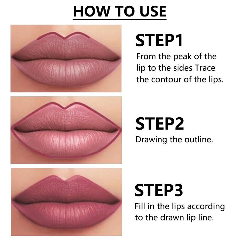 12 Colors Sexy Matte Lipstick Pencil Waterproof Lasting Lip Liner Pen Non-stick Cup Lip Contour Pencil Beauty Makeup Set 260305