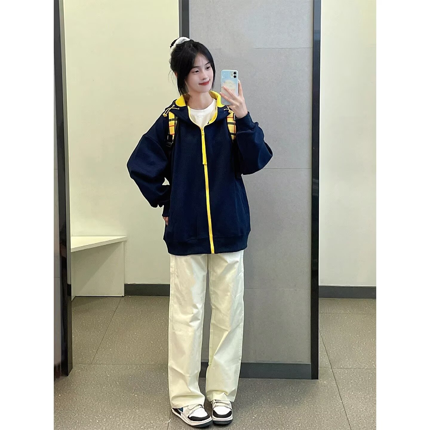 Hooded Cardigan Sweatshirt For Men And Women Spring And Autumn Thin Style Trendy Retro Designer Hoodie Color-blocked Sports Fashion Jacket