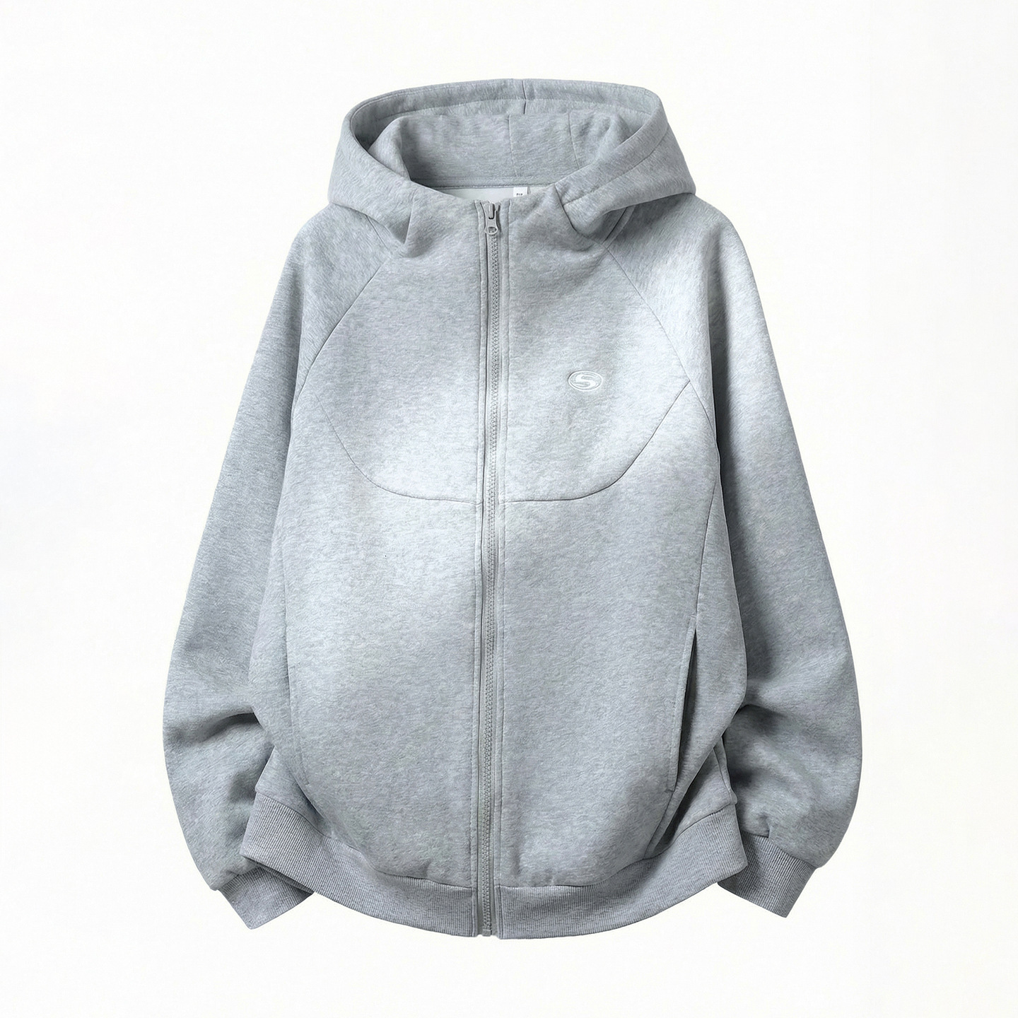 400G Heavyweight Cardigan Hooded Sweatshirt Designer Hoodie Men's Structured Split Short Wide Boxy Hoodie Color Block Embroidery Style Jacket