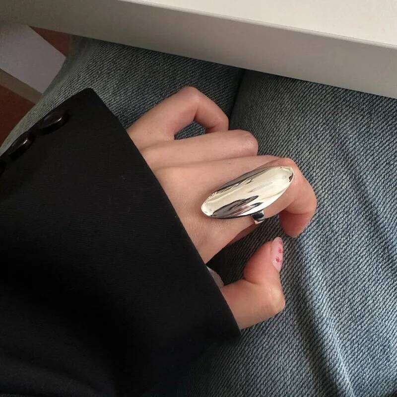 BF CLUB 925 Sterling Silver Rings For Women Girl Female Open Minimalist Retro Oval Ring Creative Anillos Bague Fine Jewelry H260312