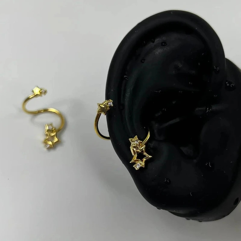1 Pcs Gold Color SShaped Horseshoe Earring l 316L Stainless Steel Ear Bone Nail Hypoallergenic Piercing Jewelry 260309