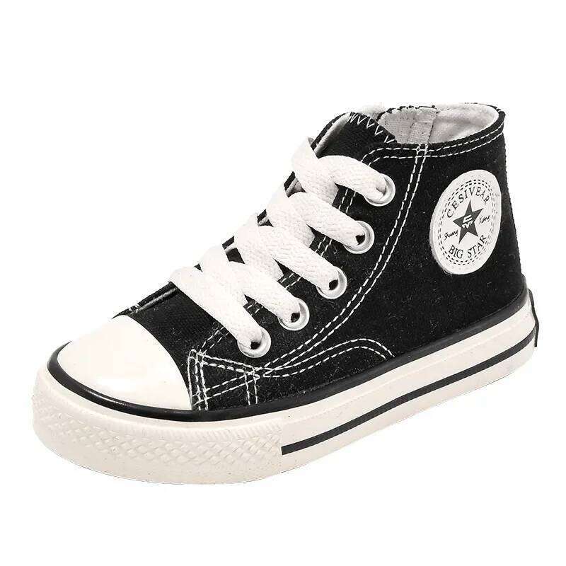 Big-kids High-top Canvas Children's Sneakers, Breathable Lightweight Student Casual Shoes, Boys and Girls H260312