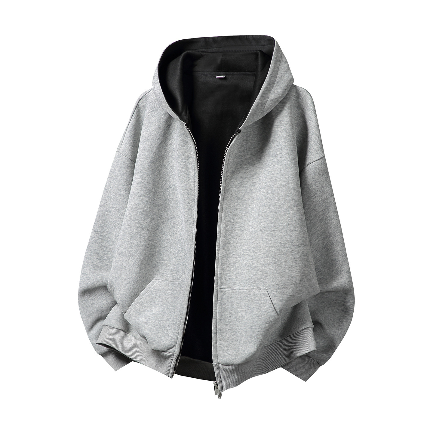 Color-block Lined Hooded Sweatshirt For Men Autumn Designer Hoodie Heavyweight Texture Sports Loose Hoodie Short Wide Silhouette Jacket Coat