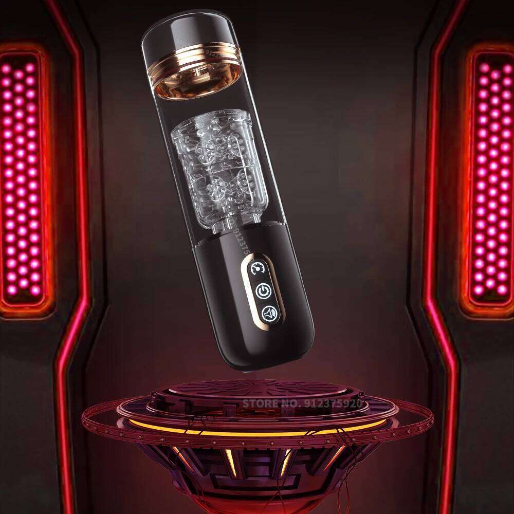 Telescopic Rotation Sucking Masturbator Cup Vagina Masturbation Blowjob Adults Sex Toys for Men Male Piston Automatic Mastubator Z260312