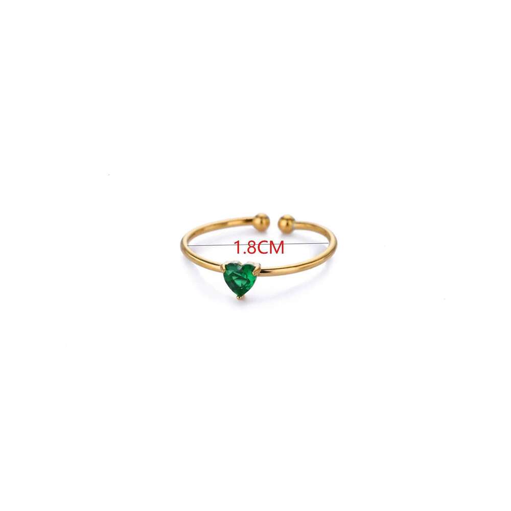 12 Birthstone Zirconia for Women Stainless Steel Gold Color Heart Rings Aesthetic Wedding Jewelry Free Shipping H260312