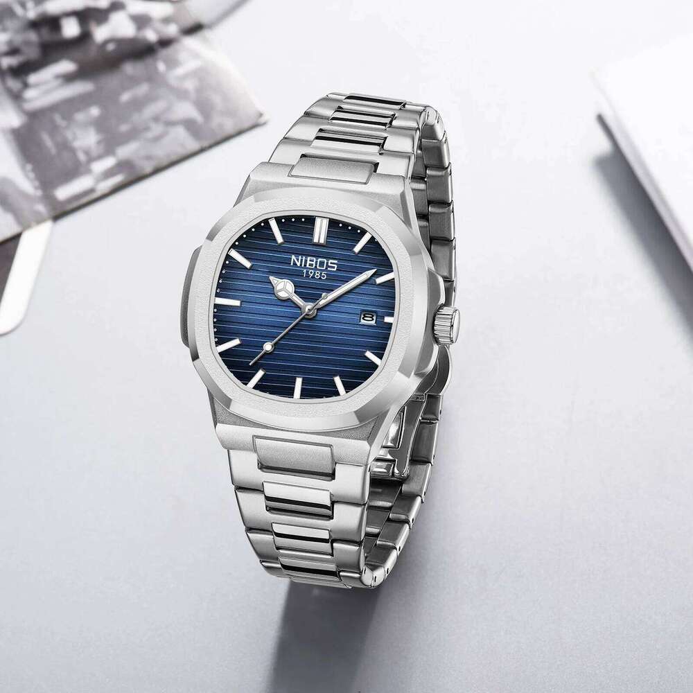 NIBOSI Analog Quartz Stainless Steel Military Watches for Men Waterproof Fashion Design Auto Date Wrist Watch reloje