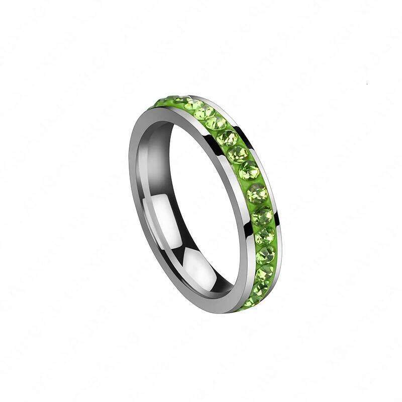 Auxauxme Titanium Steel Single Row Line Colorful Stones Wedding Women Elegant Engament Ring Gift Anniversary Jewelry H260312