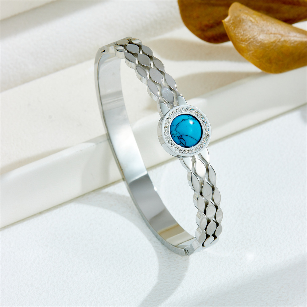 Luxury Brand Designer Jewelry For Women Titanium Steel Bracelet With Zircon And Water Drop Diamonds Ins Geometric Bracelet For Women Designer Bracelet