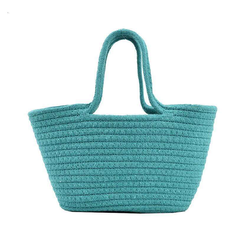 New Summer Straw Shoulder For Women Handmade Cotton Rope Beach Raffia Rattan Woven Handbags Vacation Shopping Bags WONST