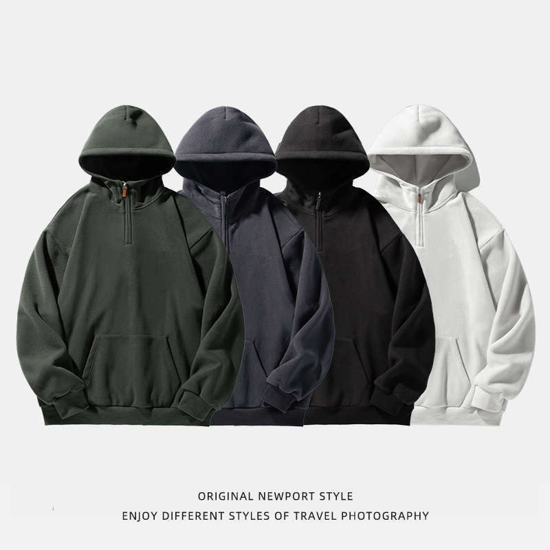 Designer Hoodie 430G Fleece Hoodie Men Spring New Half-zip Retro Thick Hoodie Trendy Brand Jacket