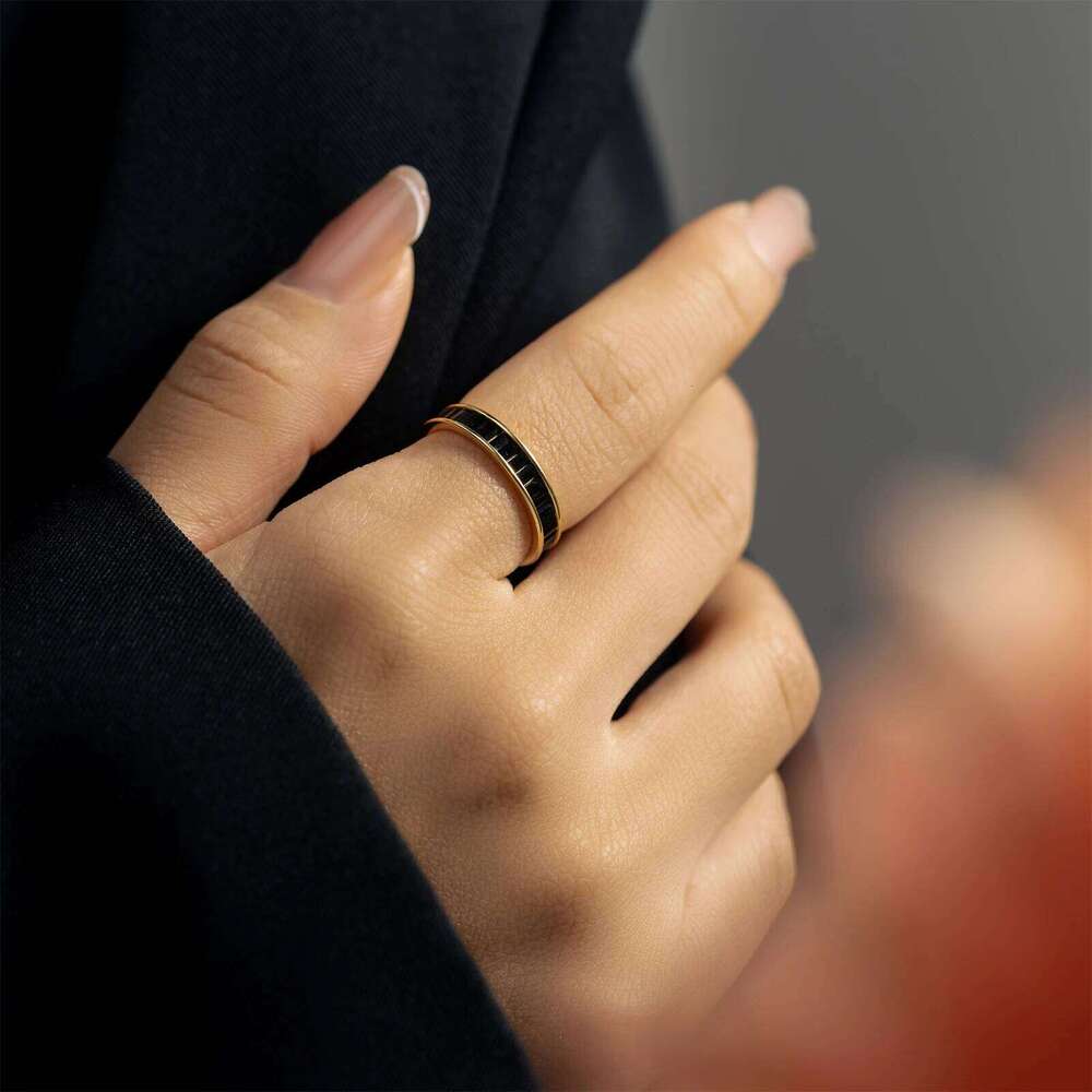 ANDYWEN 925 Sterling Silver Anillo Zircon Pave Rings Green Black Jewelry Gift Women Rock Punk Jewellry 2021 Round H260312