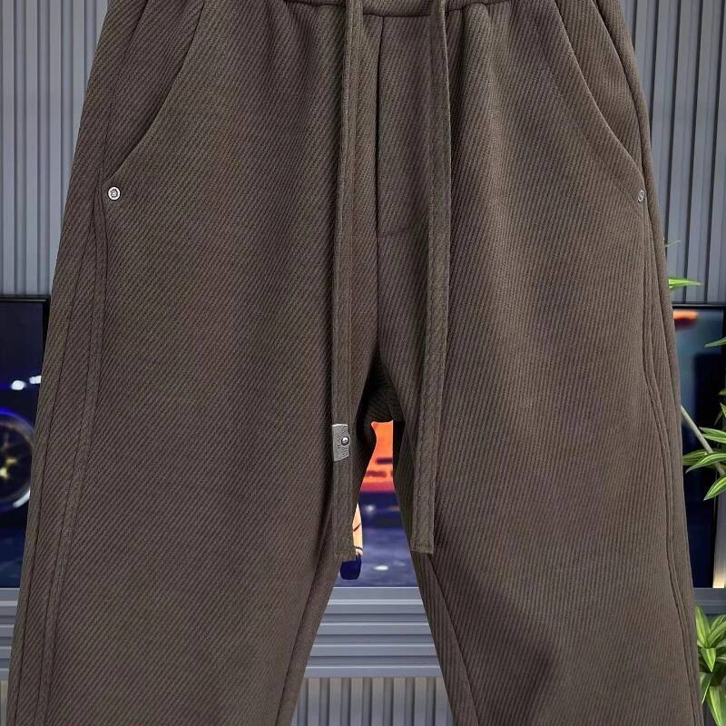 2026 New Black Joggers Casual Pants High Street Sports Trousers Cotton 9-Minute Sweatpants Fashionable Men's Clothing