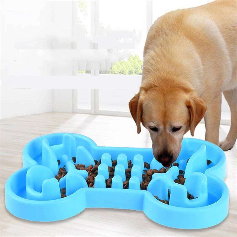 Silicone Bone Shaped Anti-Skid Bowl Cats Feeding Bowls Leakproof Feeder Training Dog Slow Food Pet 26Y0312