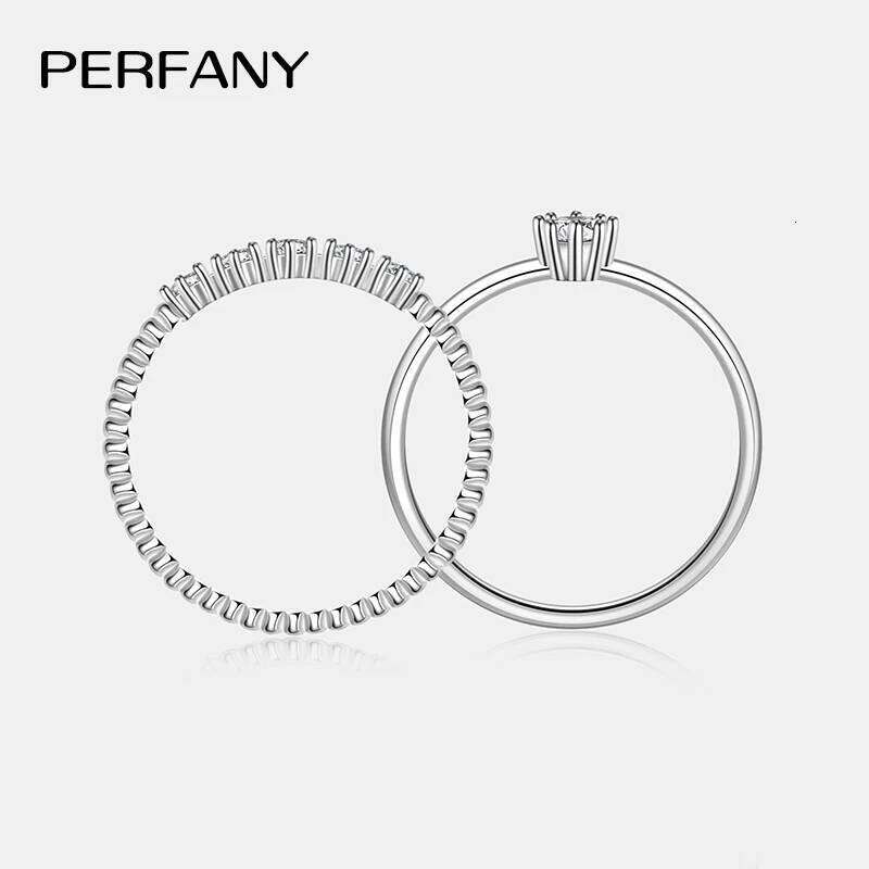 PERFANY 0.1CT Moissanite Ring For Women S925 Pure Silver Laboratory Diamond Fashion Luxury Wedding Jewelry Set H260312