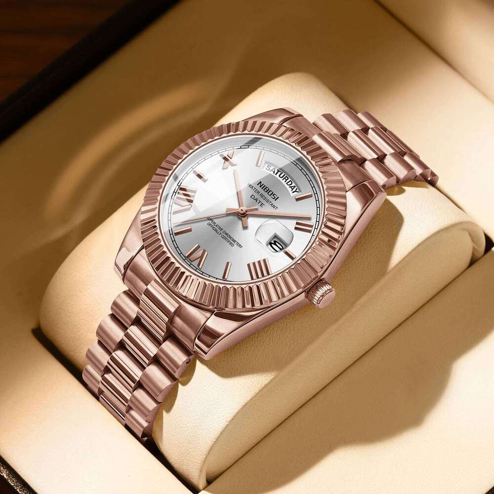 NIBOSI Original Military Man Wristwatch Quartz Week Date Watch For Men Waterproof Stainless Steel Men's Watches Reloj Hombre