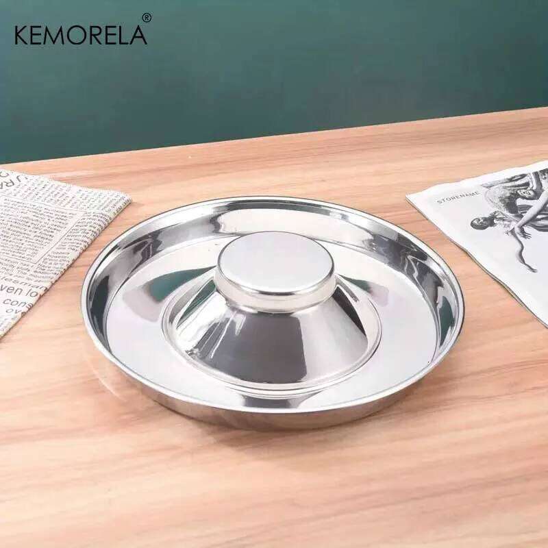 1PC Stainless Steel Dog Slow Puppy Litter Food Feeding Dish Weaning Pets Feeder Bowl and Water 26Y0312