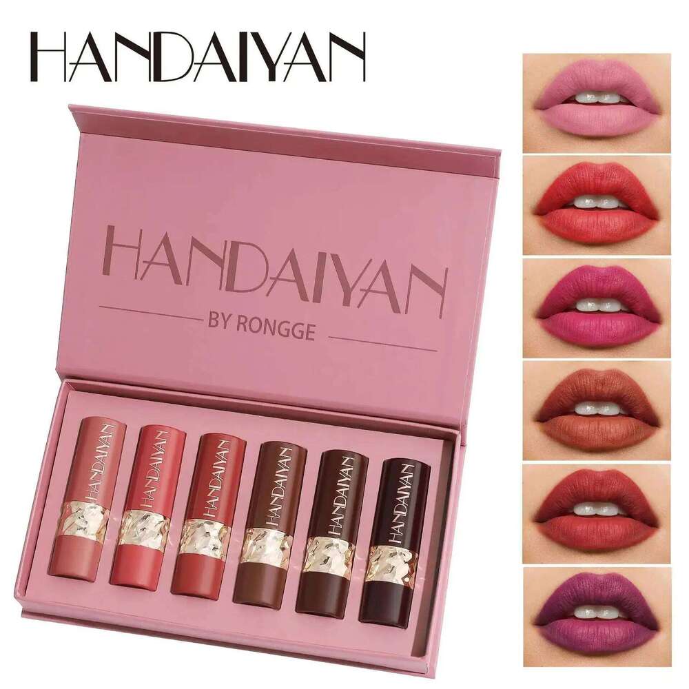 6PCS Velvet Matte Lipstick Set Highly Pigmented Long Lasting Non Drying Silky Smooth Lip Makeup Gift Box For Women W260311