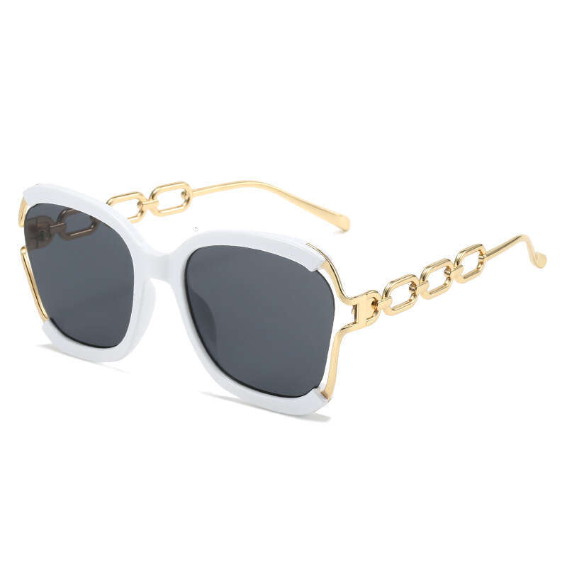 Autumn New Chain European And American Street Style Fashion Trend Metal Hollow Brushed Sunglasses Uv400