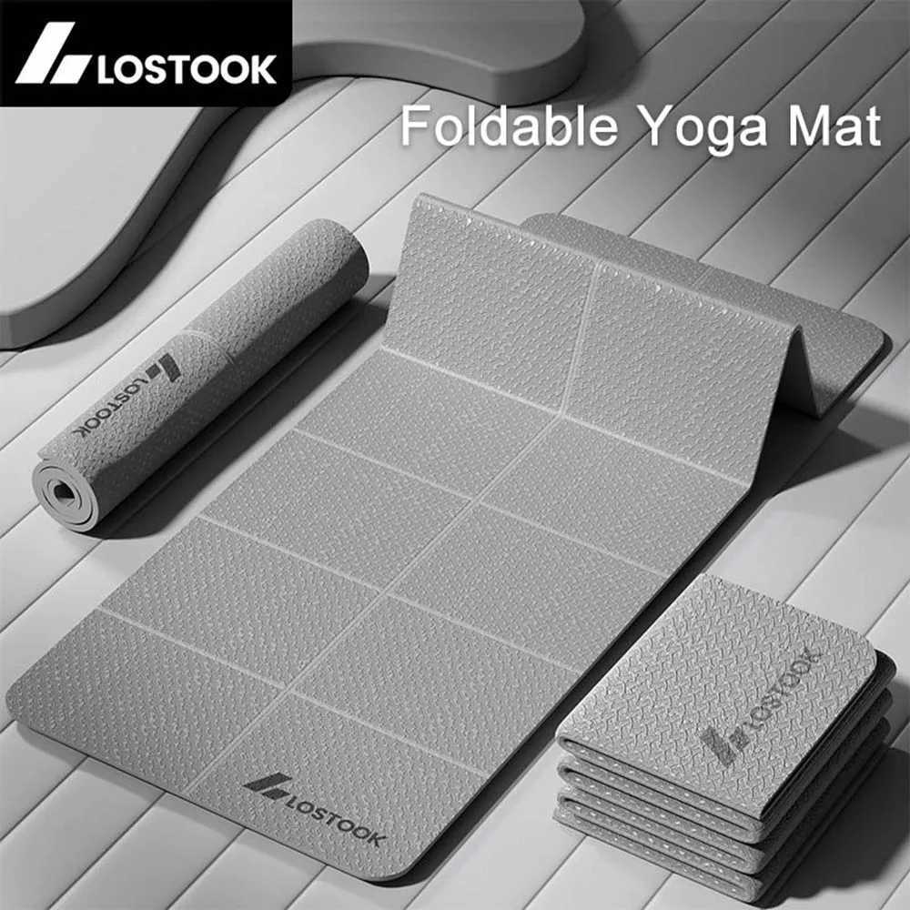 Foldable Yoga Mat 4mm Thick TPE Easy to Store for Travel Exercise Mat for Yoga Pilates Home Workouts and Floor Exercises M260312