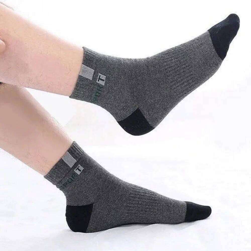 5 Pairs Bamboo Fiber Autumn Winter Men Cotton Sports Sock Breathable Deodorant Business Socks Z260312