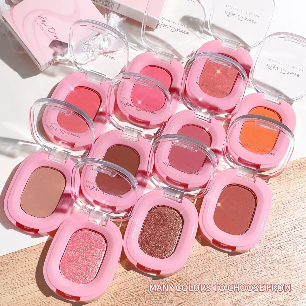 Monochrome Matte Blush PowderNatural Nude Cheek RougeBrightening Long-Lasting WaterproofEasy ApplySafe Xmas Halloween Makeup 260305