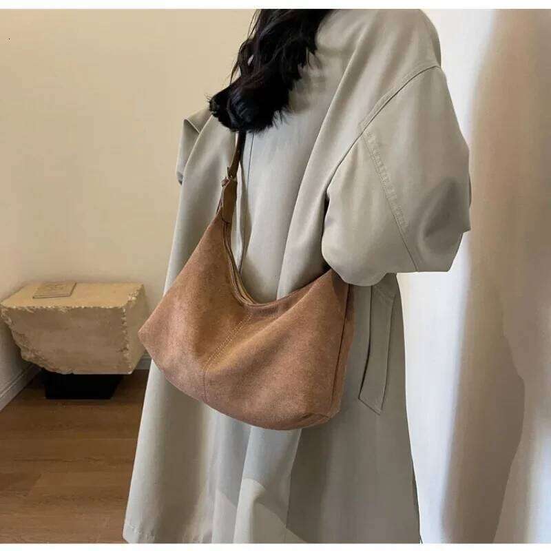 Velvet Handbag Purse For Women Suede Shoulder Causal Crossbody Bags Female Luxury Clutch Ladies Crescent Hobo Bag Xiu Lai Si