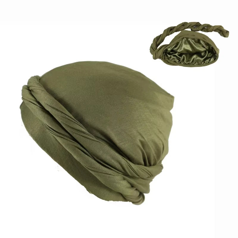 Vintage Turban for Men Vintage Head Wraps For Men Stretch Modal And Satin Turban Scarf Tie For Hair 260304